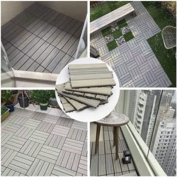 Buimpome Wood-Plastic Outdoor Flooring Tiles 3D Organic
