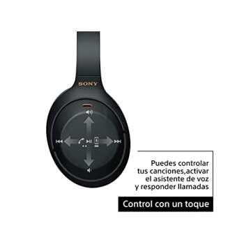 Sony WH-1000XM4 Wireless Premium Noise Canceling Overhead Headphones - 30hr Battery Life, Over Ear Style with Mic for Phone-Call and Alexa Voice Control - Black International Version