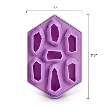 Genuine Fred CRYSTAL ICE TRAY, Silicone Ice Tray, Purple, 7.6 x 5 x 1.4 inches