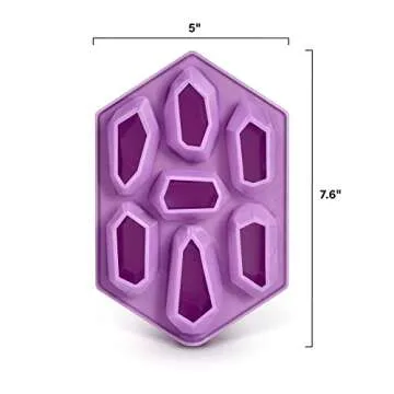Genuine Fred CRYSTAL ICE TRAY, Silicone Ice Tray, Purple, 7.6 x 5 x 1.4 inches