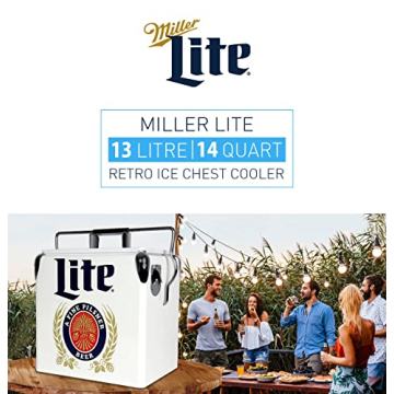 Miller Lite Retro Ice Chest Cooler with Bottle Opener