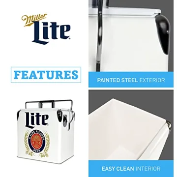 Miller Lite Retro Ice Chest Cooler with Bottle Opener