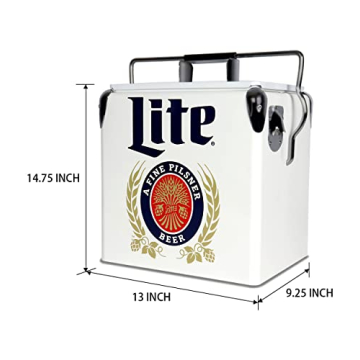 Miller Lite Retro Ice Chest Cooler with Bottle Opener