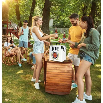 Miller Lite Retro Ice Chest Cooler with Bottle Opener