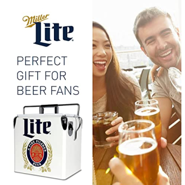 Miller Lite Retro Ice Chest Cooler with Bottle Opener