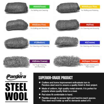 Pandora Steel Wool #0 - Premium Cleaning Pads for All Surfaces