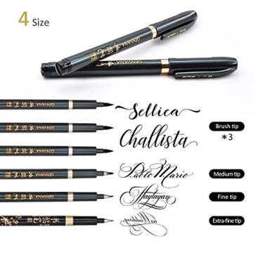 Rilanmit Hand Lettering Pens Set of 6 for Drawing and Writing