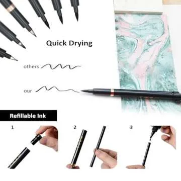 Rilanmit Hand Lettering Pens Set of 6 for Drawing and Writing