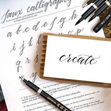 Rilanmit Hand Lettering Pens Set of 6 for Drawing and Writing