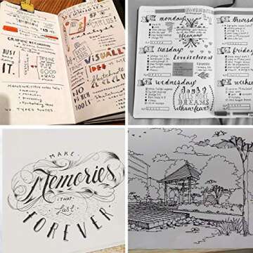 Rilanmit Hand Lettering Pens Set of 6 for Drawing and Writing