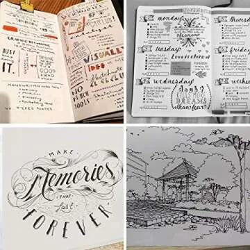 Rilanmit Hand Lettering Pens Set of 6 for Drawing and Writing