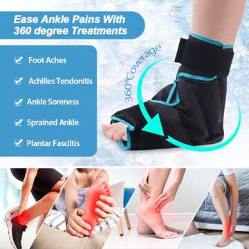 NEWGO Ice Pack Foot Ice Pack Wrap for Plantar Fasciitis, Gel Ice Pack for Ankle Foot Surgery Recover...