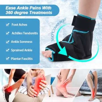 NEWGO Ice Pack Foot Ice Pack Wrap for Plantar Fasciitis, Gel Ice Pack for Ankle Foot Surgery Recover...
