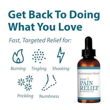 Frankincense and Myrrh Foot Pain Relief Rubbing Oil, Neuropathy Pain Relief for feet, Frankincense E...