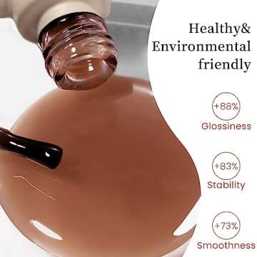 MAYCHAO Jelly Gel Nail Polish -15ML Nude Brown Jelly Gel Polish Soak Off UV LED Sheer Brown Nail Pol...