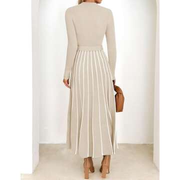 ZESICA Womens Turtleneck Long Sleeve Sweater Dress