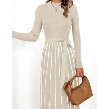 ZESICA Womens Turtleneck Long Sleeve Sweater Dress