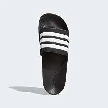 adidas Men's Adilette Shower Slides Black/White/White 10