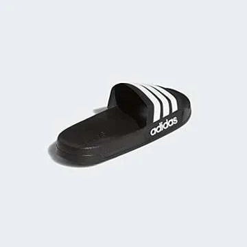 adidas Men's Adilette Shower Slides Black/White/White 10