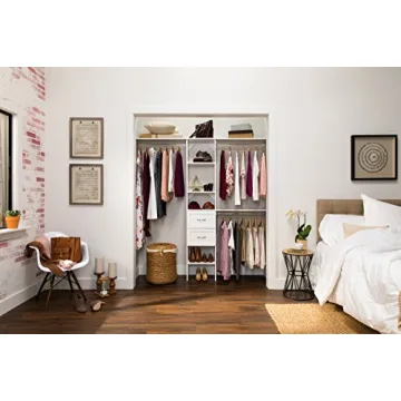 Adjustable Wood Closet Organizer Expandable Rods Shelves