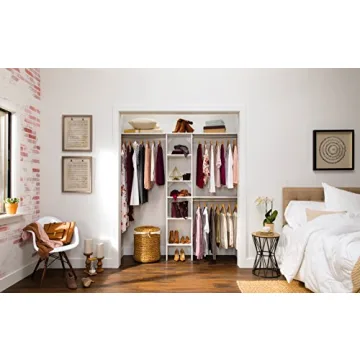 Adjustable Wood Closet Organizer Expandable Rods Shelves