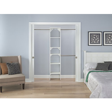 Adjustable Wood Closet Organizer Expandable Rods Shelves