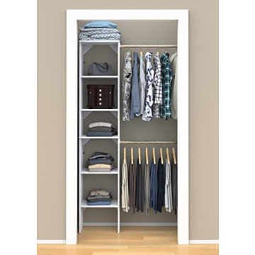 Adjustable Wood Closet Organizer Expandable Rods Shelves
