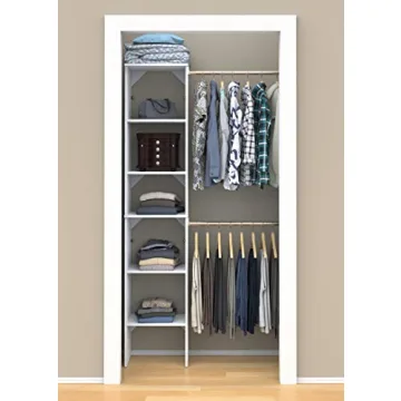 Adjustable Wood Closet Organizer Expandable Rods Shelves