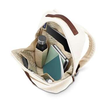 Samsonite Virtuosa Carry-On Travel Backpack with Padded Laptop Sleeve, Off White