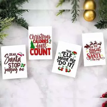 Silk Screen Stencil – DIY Adhesive Stencils Reusable - Merry Christmas Stencil - Mesh Transfers Stencils for Crafts, Wood Signs & More (Fun Christmas Stencils)