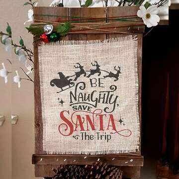 Silk Screen Stencil – DIY Adhesive Stencils Reusable - Merry Christmas Stencil - Mesh Transfers Stencils for Crafts, Wood Signs & More (Fun Christmas Stencils)