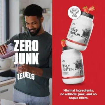 Levels Grass Fed Whey Protein Powder, 24G Protein Strawberry