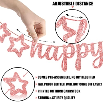 KatchOn, Big Rose Gold Happy New Year Banners - Pre-Strung, 10 Feet | Happy New Year 2025 Banner, Rose Gold Happy New Year Decorations | New Years Eve Party Supplies 2025 | Pink New Years Decorations