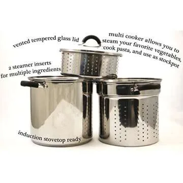 ExcelSteel 12 Qt Multifunction Stainless Steel Cooker