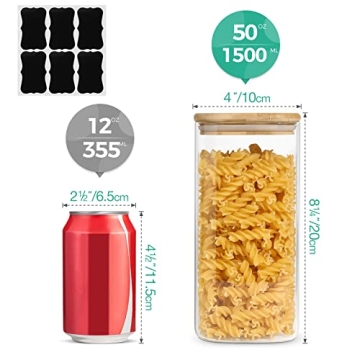 Stylish ComSaf Airtight Glass Storage Canister with Bamboo Lid