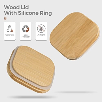 Stylish ComSaf Airtight Glass Storage Canister with Bamboo Lid