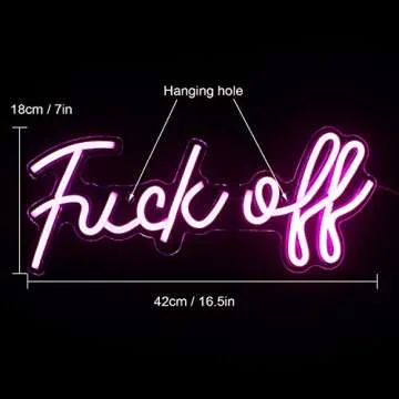 Lucunstar Fuck Off Neon Sign,Neon Signs for Wall Decor,Pink Neon Sign,Pink Room Decor,Neon Light for...