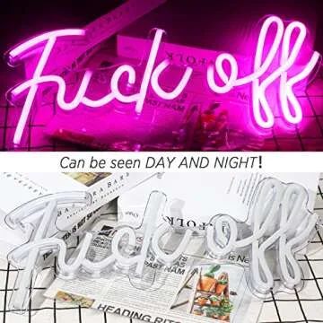 Lucunstar Fuck Off Neon Sign,Neon Signs for Wall Decor,Pink Neon Sign,Pink Room Decor,Neon Light for Wall Decor USB/Switch Operated Led Sign for Bedroom Wall Decor for Room,Game Room,Bar Party