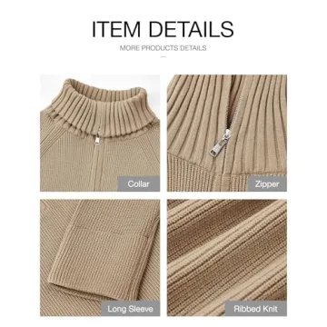 BTFBM Women’s Cozy Half Zip Pullover Sweater