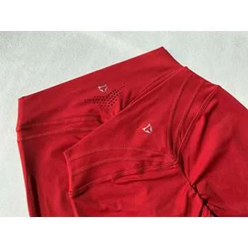 TomTiger Yoga Shorts for Women Tummy Control High Waist Biker Shorts Exercise Workout Butt Lifting Tights Women's Short Pants (Pepper Red, M)