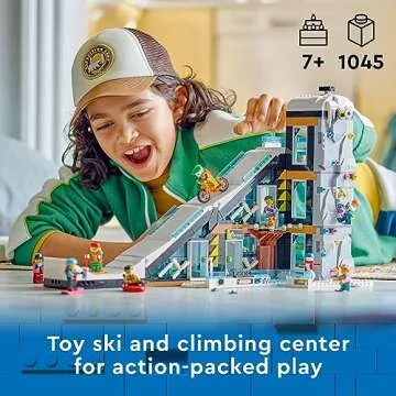 LEGO City Ski and Climbing Center Building Toy Set, 3-Level Building with a Ski Slope, 8 Minifigures...