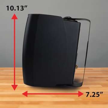 Dual Electronics LU53PB 5.25" 3-Way High Performance Outdoor Indoor Speakers | Effortless Set Up | Home, Pool, Patio, Garage Use | Weather Resistant | Expansive Stereo Sound Coverage | Black