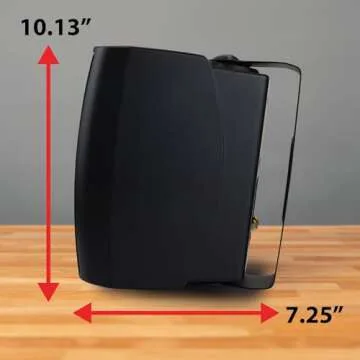 Dual Electronics LU53PB 5.25" 3-Way High Performance Outdoor Indoor Speakers | Effortless Set Up | Home, Pool, Patio, Garage Use | Weather Resistant | Expansive Stereo Sound Coverage | Black