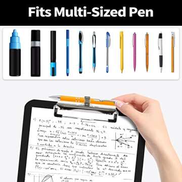 Sooez Plastic Clipboard with Pen Holder - Durable and Stylish
