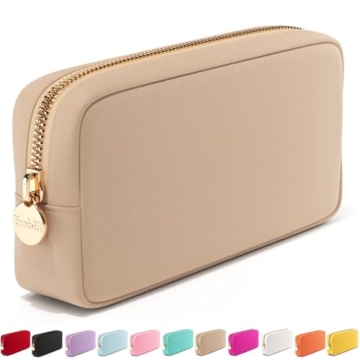 Makeup Bag Travel Cosmetics Pouch and Toiletry Bag, Nylon Zipper Pouch Purse, Cute Make Up Organizer...