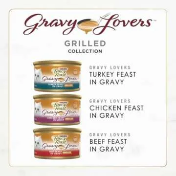 Purina Fancy Feast Gravy Lovers Poultry and Beef Grilled Gourmet Wet Cat Food Variety Pack - (Pack of 30) 3 oz. Cans