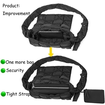 Stylish INPAKSA Puffer Woven Crossbody Bag for Summer