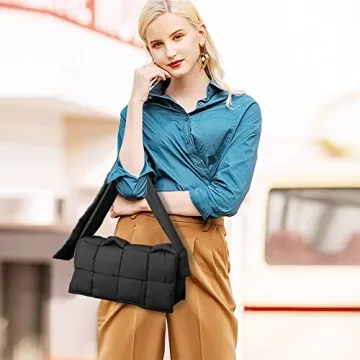 Stylish INPAKSA Puffer Woven Crossbody Bag for Summer