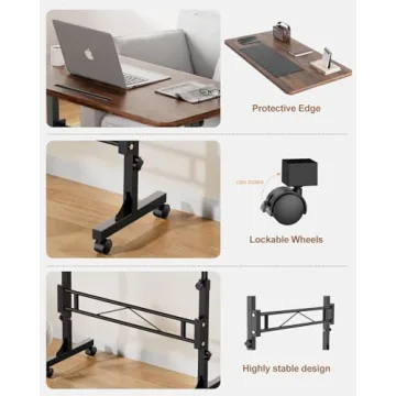 Portable Adjustable Height Standing Desk on Wheels