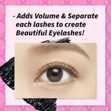 HEROINE MAKE by KISSME Mascara Volumizing Eye Makeup & Curl, Waterproof Long-lasting False Eyelash Effect with Curvy Brush Advanced Film 01 Jet Black